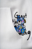 HOODIE GV PARIS GRAFFITI BEAR Réf: GV10032-1 WHITE