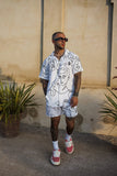RESORT SHORTS - FACES WHITE