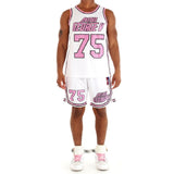 ENSEMBLE HOMME GEORGE V SHORT SET NBA WHITE PINK