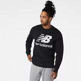 Top NB Essentials Stacked Logo Crew BLACK