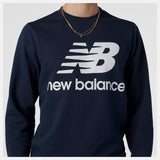 Top NB Essentials Stacked Logo Crew NAVY