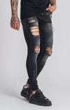 BLACK STUDIO 54 JEANS WITH SILVER CHAINS
