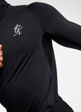GYM KING SPORT RACE 1/4 ZIP FUNNEL NECK - BLACK