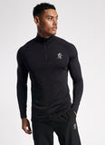 GYM KING SPORT RACE 1/4 ZIP FUNNEL NECK - BLACK