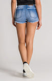 LIGHT BLUE GK RIPPED SHORTS