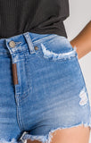LIGHT BLUE GK RIPPED SHORTS