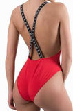 Traje de baño Gym King para mujer Sylvia con cinta | rojo