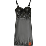 Vestido de cuero sintético Sixth June negro