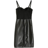 Vestido de cuero sintético Sixth June negro