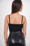 Vestido de cuero sintético Sixth June negro