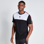 11 Degrees Colour Block Taped Piping T-Shirt - Black/White