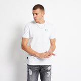 Printed Sleeve Cuff Logo T-Shirt - White / Floral