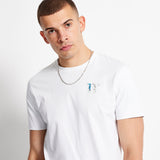 Printed Sleeve Cuff Logo T-Shirt - White / Floral