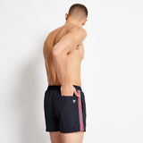 Stripe Taped Swim Shorts - Black