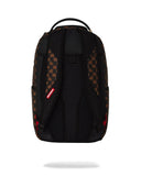 BROWN AND CREAM DRIP CHECK SHARK BACKPACK