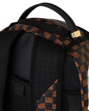 BROWN AND CREAM DRIP CHECK SHARK BACKPACK