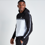 DOUBLE TAPED HOODIE - BLACK / WHITE