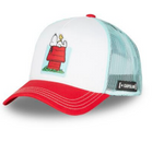 Gorra trucker blanca y negra Casa, Snoopy y Emilio HOU CT Peanuts de Capslab