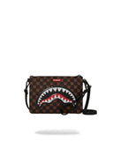 SHARKS IN PARIS WTF BUBBLE BROWN CHECK CROSSOVER CLUTCH