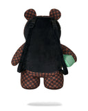 SHARKS IN PARIS WTF BUBBLE BROWN CHECK MONEYBEAR BACKPACK