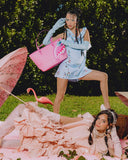 PINK NEW CHECK FACES TOTE
