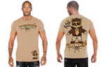 Camiseta Avenue George V París Beige Pedrería Brillante Oso Get Rich