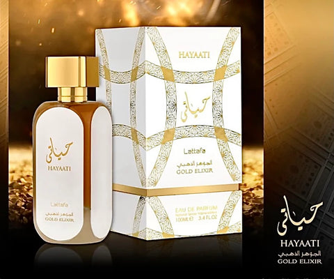 Hayaati Gold Elixir Lattafa Perfumes para Hombres y Mujeres