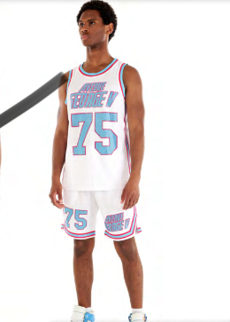 ENSEMBLE HOMME GEORGE V SHORT SET NBA WHITE -BABY BLUE
