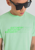 T-SHIRT REGULAR FIT IN COTONE CON VERDE BRILLANTE