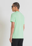 T-SHIRT REGULAR FIT IN COTONE CON VERDE BRILLANTE