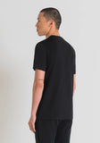 T-SHIRT REGULAR FIT IN COTONE CON NEGRO