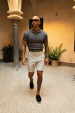 PORTOFINO RIBBED POLO - SLATE