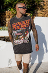 SPEED FREAKS SLEEVELESS TEE - ACID BLACK