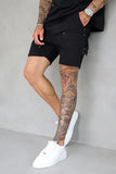 CARPENTER DENIM SHORTS - BLACK