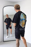 CARPENTER DENIM SHORTS - BLACK