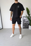 CARPENTER DENIM SHORTS - BLACK