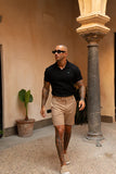 PORTOFINO RIBBED POLO - BLACK