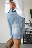 CARPENTER DENIM SHORTS - LIGHT BLUE