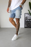 CARPENTER DENIM SHORTS - LIGHT BLUE