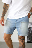 CARPENTER DENIM SHORTS - LIGHT BLUE