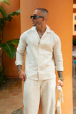 CAMISA VARELLI LINEN - OATMEAL
