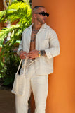 CAMISA VARELLI LINEN - OATMEAL