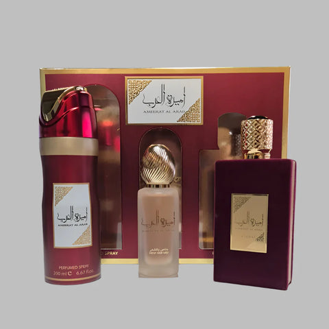 Gift Set Ameerat Al Arab (Parfum + Hair Mist + Deo) MUJER