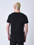 Camiseta clásica Rayas bordadas en los hombros - Negro