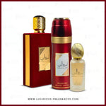 Gift Set Ameerat Al Arab (Parfum + Hair Mist + Deo) MUJER