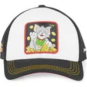 Gorra curva blanca y negra snapback Tom T12 Looney Tunes de Capslab