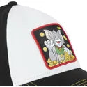 Gorra curva blanca y negra snapback Tom T12 Looney Tunes de Capslab