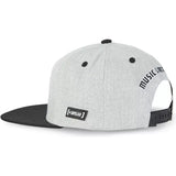 Gorra plana gris y negra snapback Snoopy Far Out NAW3 Peanuts de Capslab