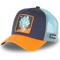 Gorra trucker azul marino y naranja Son Goku Super Saiyan Blue CAS GOK2 Dragon Ball de Capslab