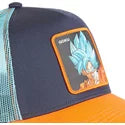 Gorra trucker azul marino y naranja Son Goku Super Saiyan Blue CAS GOK2 Dragon Ball de Capslab